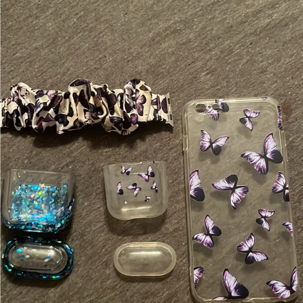 Apple Gray and Purple Decorative Phone Case